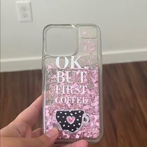 Pink Glitter Coffee Phone Case
